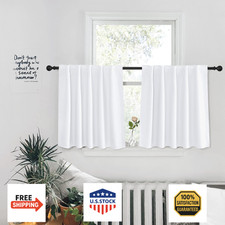 Pony Dance White Room Darkening Curtains 42x40" Set Light Filtering Bedroom 2PC