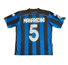 Vintage Errea Atalanta BC #5 Manfredini 2008/09 Home Football Kit (M)
