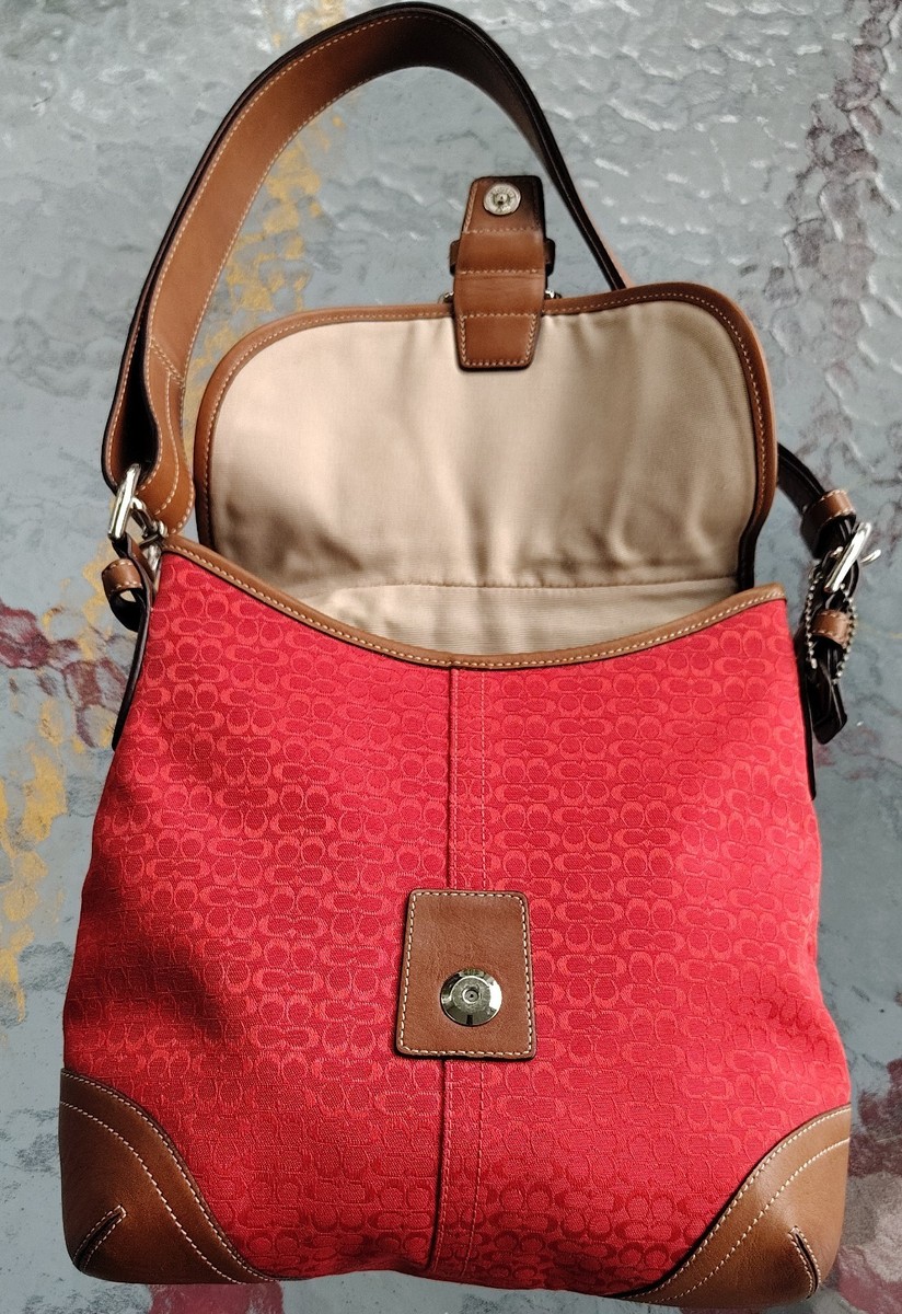 Coach Vintage LARGE Soho 6376 Signature C & Leather Shoulder/Tote