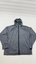 ExOfficio Jacket Mens Medium Gray Insect Shield Hooded Full Zip Lightweight Knit