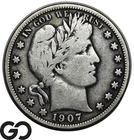 1907 Barber Half Dollar, Nice VG++