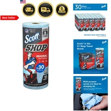 Blue Cloth-like Paper Towels Absorbent 55 Sheets 30 Rolls for Cleaning Garage