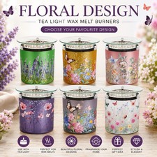 Tea Light Wax Melt Burner Floral Butterfly Oil Burner Home Fragrance Gift