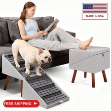 Dog Ramp for Couch Ottoman 2-in-1 Foldable Dog Stairs for Small Dogs