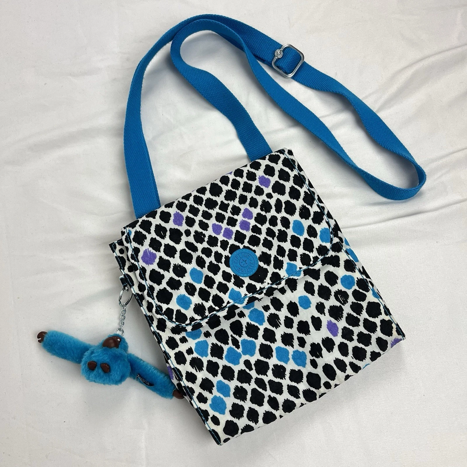 Kipling Bag Handbag Canvas Animal Print Monkey Pockets Travel Designer Shoulder
