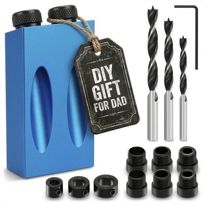 14 Pcs Compact Pocket Hole Jig Kit with 15° Angle Drill Guide   Build Strong ...