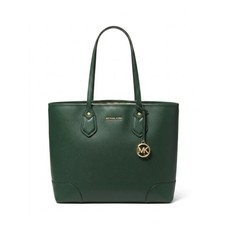 Michael Kors Saylor Forest Green Leather Classic Tote Career Wear.
