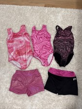 Girls Assorted Gymnastics Leotards Shorts Size 140/large