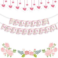 Happy Mothers Day Banner - Pink Mother's 120 inches x 50 inches,
