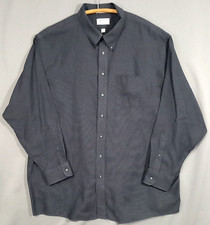 Arrow Oxford Dress Shirt 20/36 Tall Wrinkle Free Charcoal Gray 54" Chest