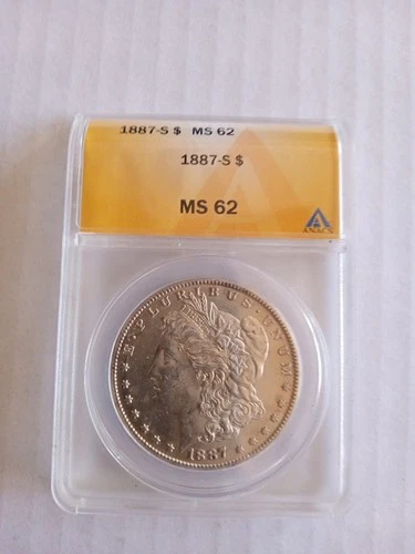 1887 S ANACS MS 62 Morgan Silver Dollar Certified