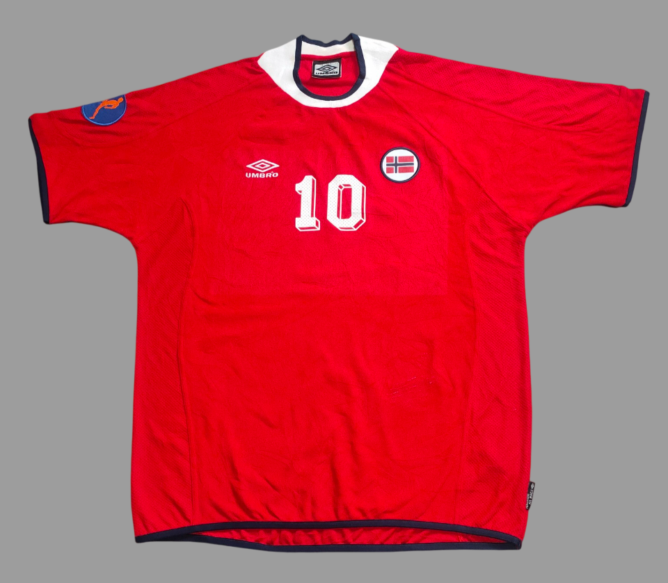 Match Worn Norway 2002 UEFA Under-19 Soccer Jersey Football Shirt
