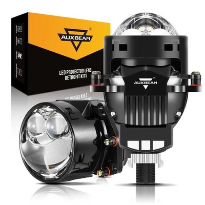 AUXBEAM 3'' Hyperboloid Bi-LED Projector Lens High/Low Beam Headlight Universal