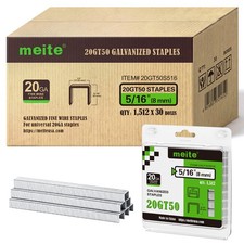 Meite T50 Galvanised Heavy Duty Staples 5/16" Upholstery Craft Furniture 30 Pack