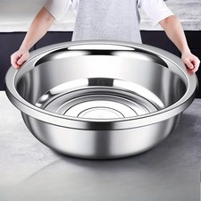 Large Stainless Steel Mixing Bowl 36cm Salad Prep Kitchen Bowl