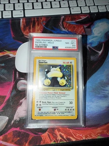 1999 Pokemond Jungle Snorlax - Holo No Symbol Error Misprint - PSA 8.5