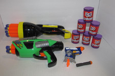 Buzz Bee Tek 6 N-Strike Foam Dart Gun Blaster Lot and Targets