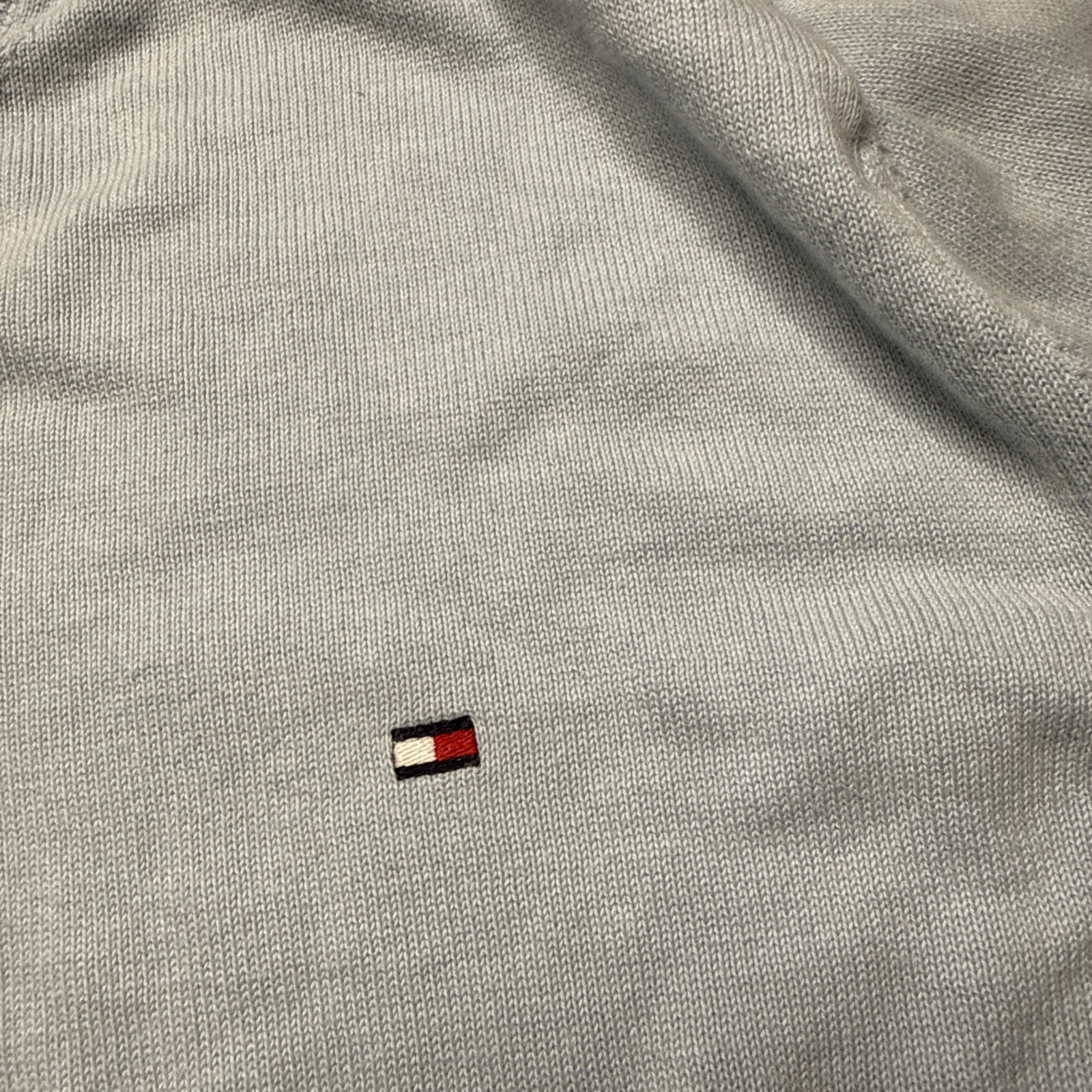 TOMMY HILFIGER Xl Baby Blue Aged Men’s Pullover Premium Cotton image 2