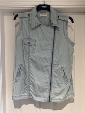 M&S Indigo Collection Light Blue Denim Gilet Size 16 Great Condition
