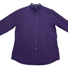 Uniqlo Shirt Mens XL Blue Red Check Plaid Long Sleeve Button Down Casual Dress