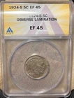 1924-S Buffalo Nickel  Key Date  ANACS EF45 FULL HORN and Split Tail…Look