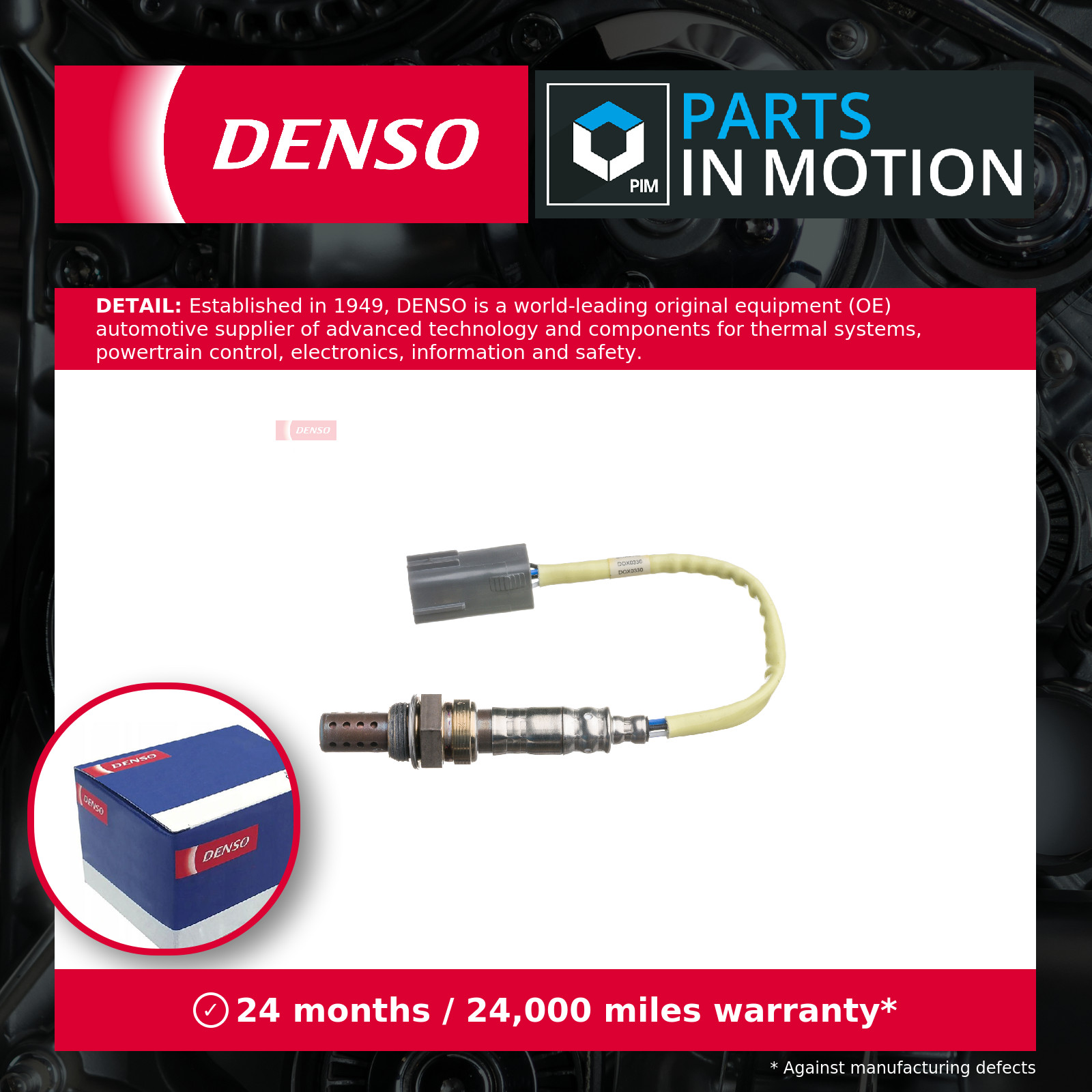 Lambda Sensor fits MAZDA RX8 1.3 Post Cat 03 to 08 13B-MSP Oxygen Denso Quality