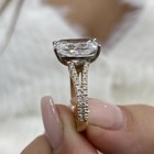 Diamond Cushion Ring VVS2 E 4.3 Ct IGI Certified Lab created 14K Dual Gold Tone — photo 3