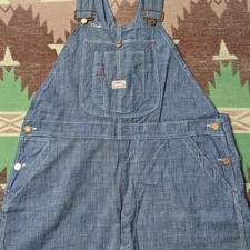 Vintage 1930-40's JC Penney Pincheck Overalls Size W 41 L 29 Blue