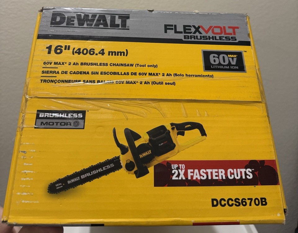 DEWALT DCCS670B 60V MAX Brushless 16" Chainsaw – 7500 RPM, Cordless, Tool Only – Carving & Cutting Power - View #2