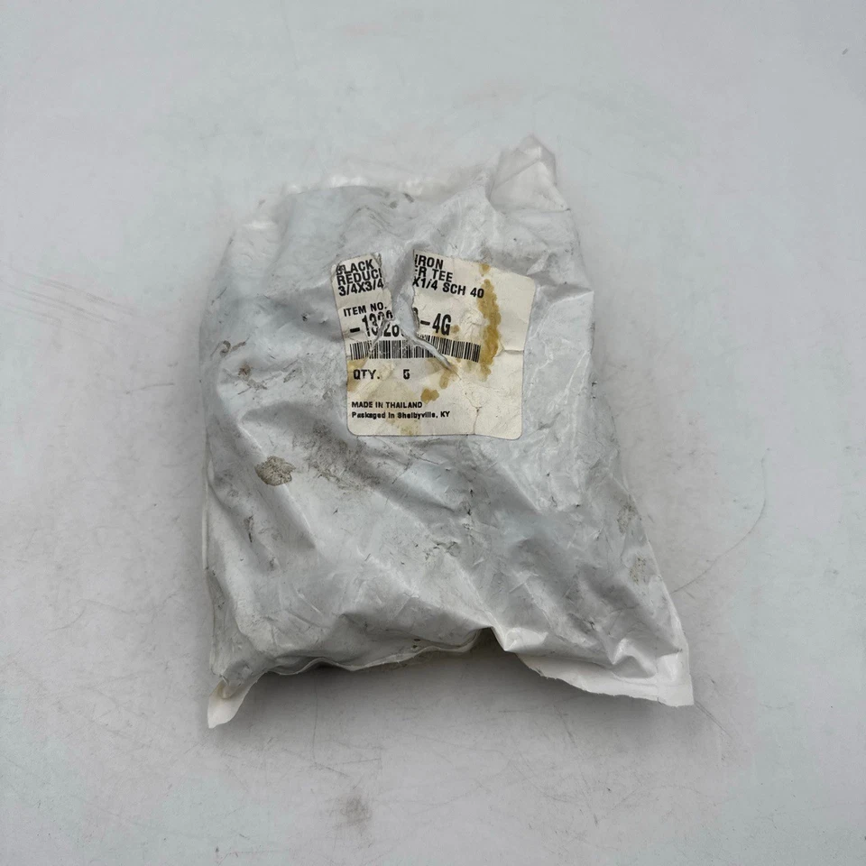 Black Iron Plumbing Fitting Pipe Sch40 Tee 3/4x3/4x1/4 Inch 1320-1-4G Pack of 5 - Image 2 of 4