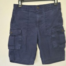 Lands  End Boy  s Navy Cargo Shorts Size 14 Cotton Casual Outdoor