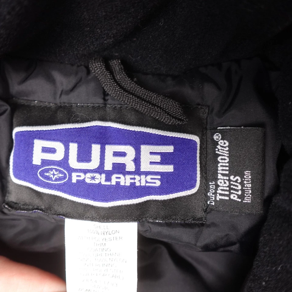 Pure Polaris Jacket Womens Medium Black Gray Snowmobile Thermolite Snowboard 90s - Image 3 of 4