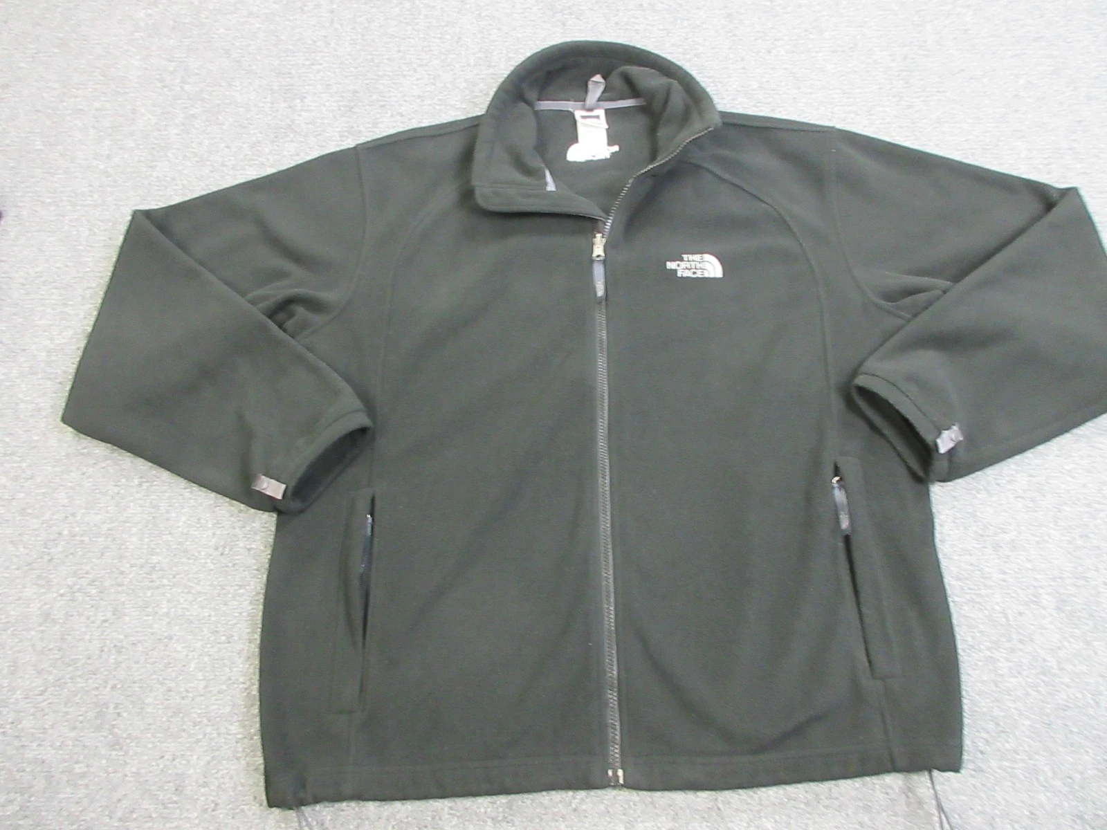 The North Face Jacket Mens Large Black Full Zip Fleece Zip Pockets Outdoor