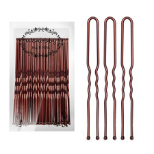 U Shaped Heavy Duty Hair Pins for Buns, 100 PCS 2.8" Brown Hair Pins for Women H