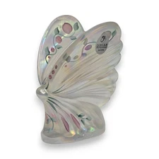 Fenton Opalescent Butterfly Figurine With Hand-Painted Details