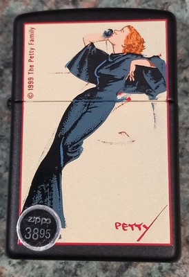 ZIPPO 1999 THE PETTY GIRL SERIES ''SATIN DOLL'' BLACK MATTE LIGHTER, NEW NO BOX