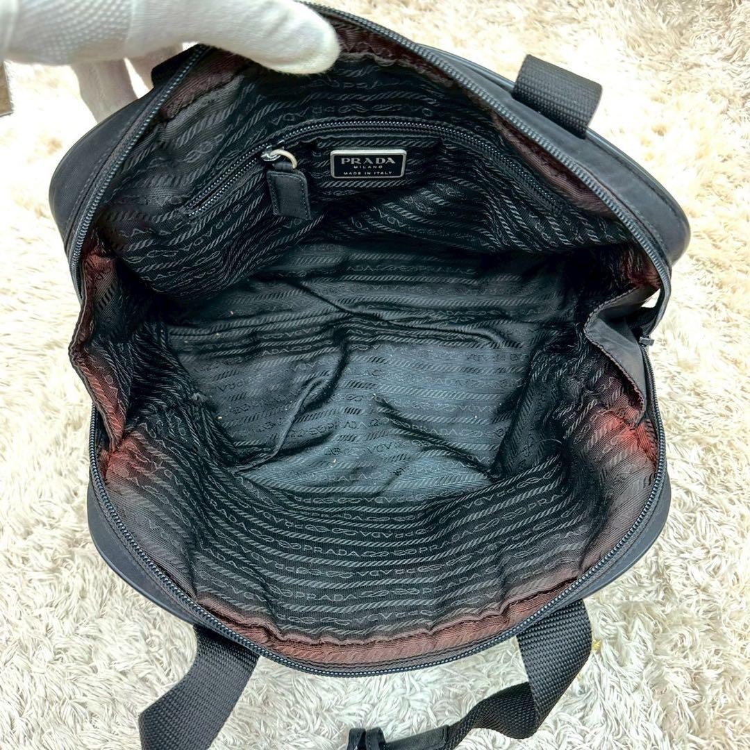 PRADA Nylon Tote Bag Black Triangle Logo Authentic Women's Handbag thumbnail 4