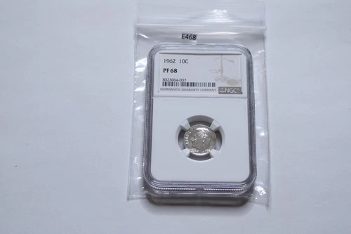 1962 NGC PF68 90% PROOF SILVER ROOSEVELT DIME 10C White Label!    E468
