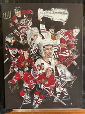 Chicago Blackhawks Legends Signed Giclee Print 8 Signatures 30”x39.5”