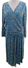 Adini Bamboo/elastane dress3/4 sleeves v neck crossover to sash Size XL/L1