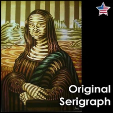 gioconda mona lisa pop art optical painting indipendent artist serigraph canvas