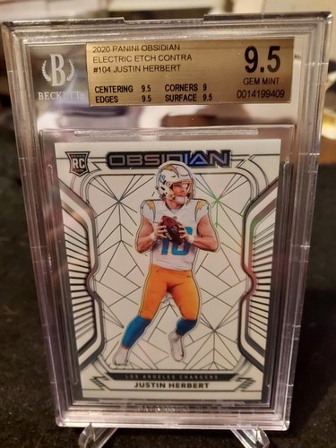 Justin Herbert [Electric Etch Contra] #104 2020 Panini Obsidian card