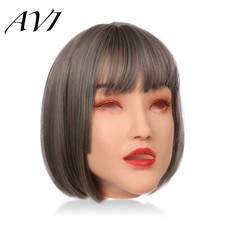 Silicone Female Mask Crossdresser Mask Transgender Headwear Halloween Mask