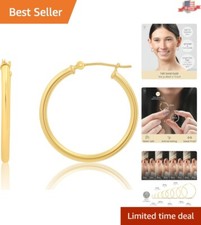 Hypoallergenic 14k Gold Hoop Earrings  Timeless 25mm Style for Sensitive Skin