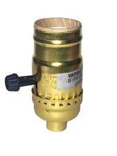 NEW:  TURN KNOB ON/OFF MEDIUM BASE LAMP SOCKETS BRASS PLATED  lamp part