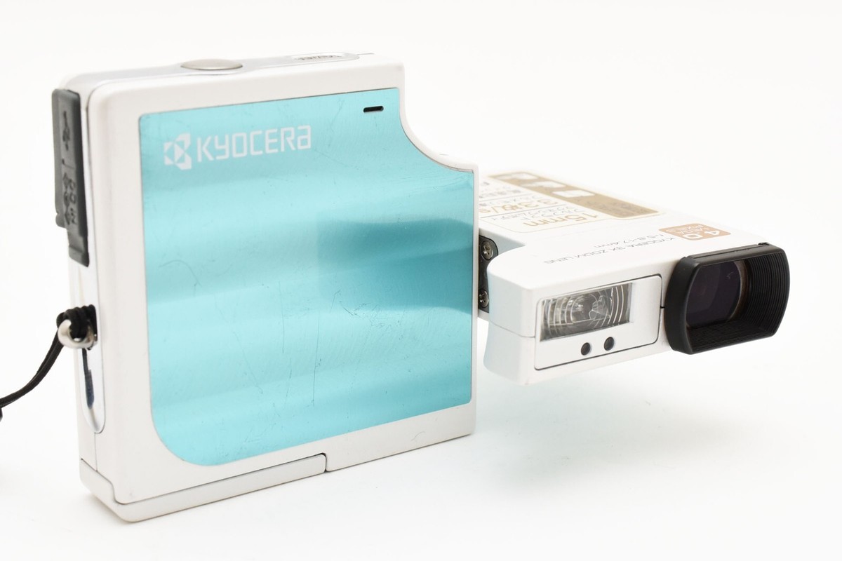 KYOCERA Finecam SL400R ブルー Kyocera Finecam SL400R 4.0MP Digital Camera Sky Blue w/Case