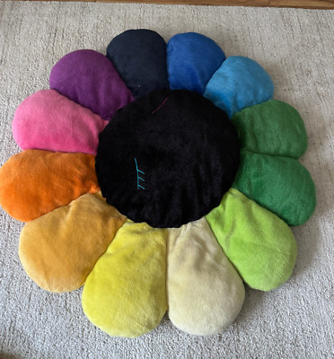 Takashi Murakami Blume Plüsch 1 m Meter Regenbogen Kissen schwarz rosa