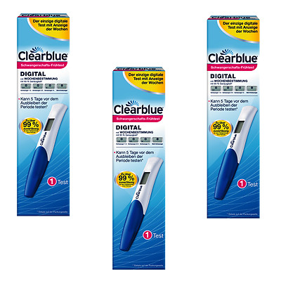 3x Clearblue Schwangerschaftstest Digital Wochenbestimmung Frühtest Pregnancy
