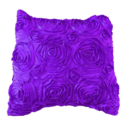 Satin Rosette 3D Raised Pop-Up Petals Decorative Throw Pillow/Sham Cushion Cover - Picture 47 of 67