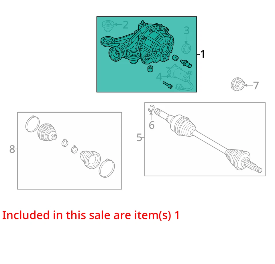 Rear Carrier Differential Axle JAGUAR XJ 13 14 15 16 17 18 19 Foto 3 de 4